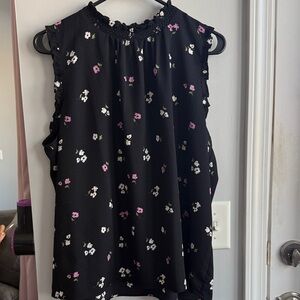 Ann Taylor Black Floral Blouse